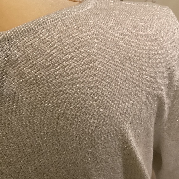 Alfani Long Sleeves Tunic Sweater W Silver Metallic SZ L/XL - Picture 4 of 5